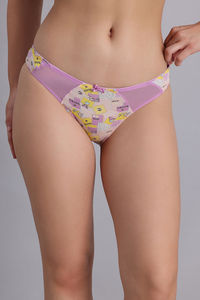 Zivame Retro Vibes Low Rise Full Coverage Bikini Panty - Violet Tulle — thumbnail 1